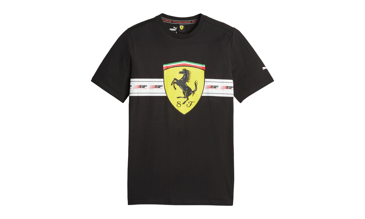 FERRARI RACE HERITAGE BIG SHIELD TEE "Black"