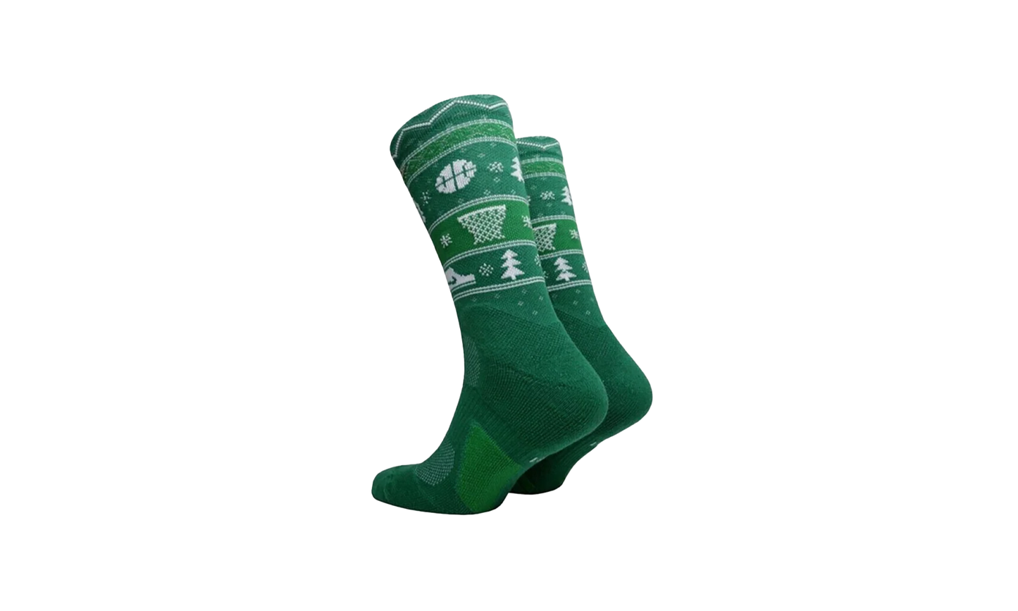ELITE CHRISTMAS CREW SOCKS "Clover/White/Club Gold"