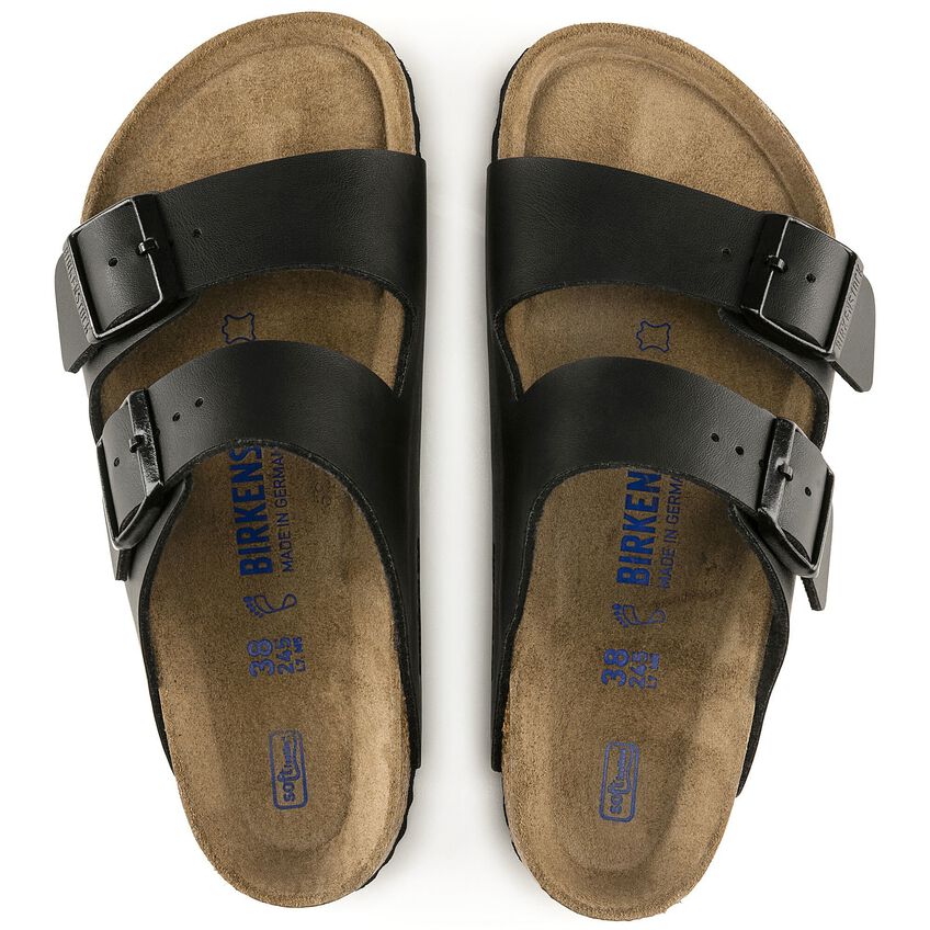 Birkenstock Women's Arizona Soft Footbed Birko-Flor in Black