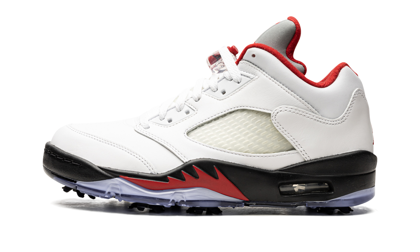 Air Jordan 5 Low Golf "Fire Red - Silver Tongue"