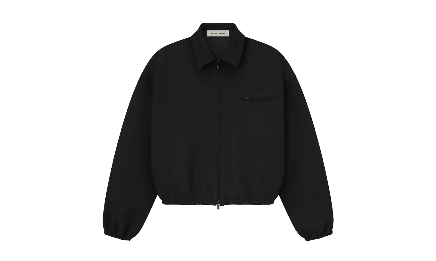Bonded Canvas Full Zip Jacket "Jet Black"