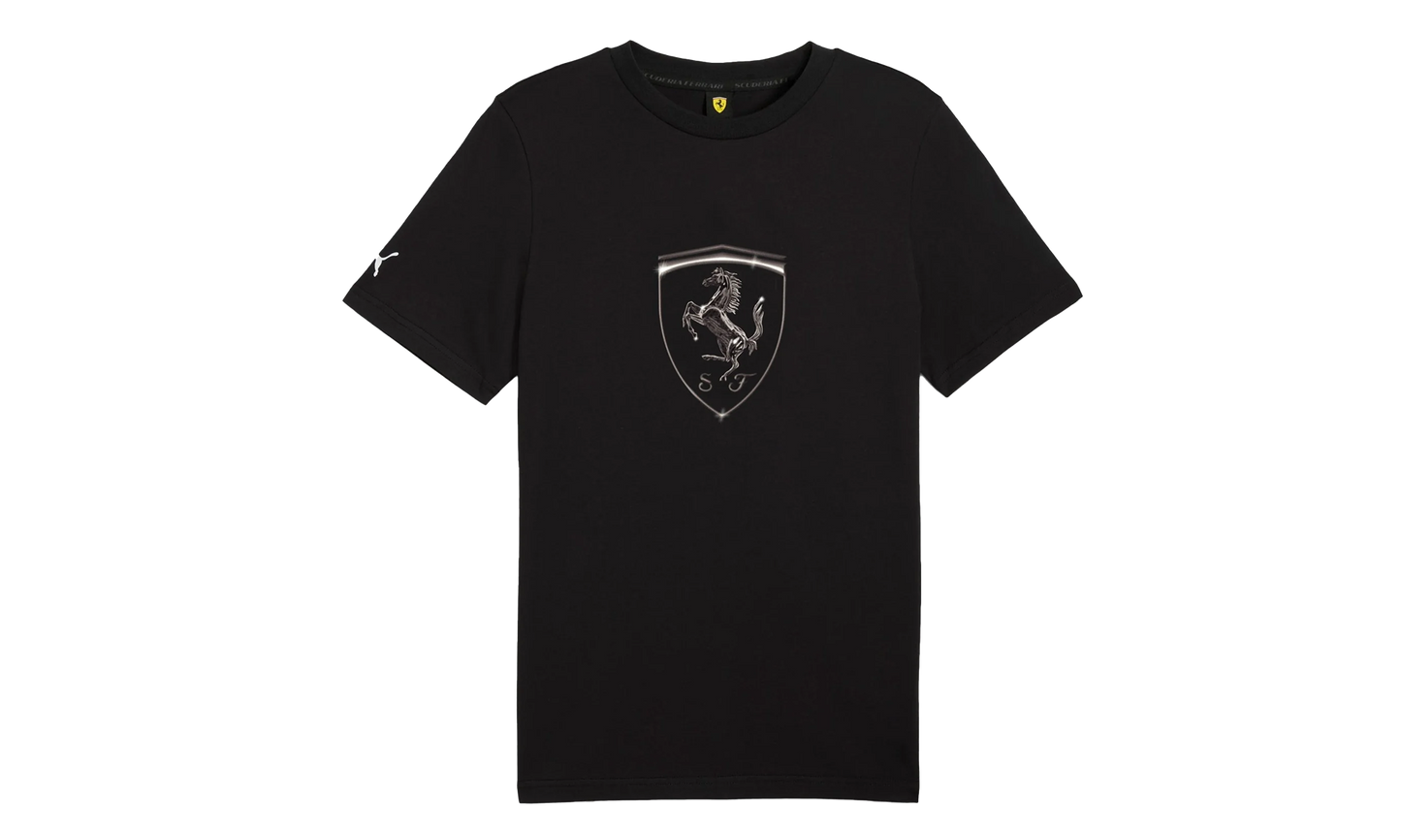 FERRARI RACE TONAL BIG SHIELD TEE "Black"