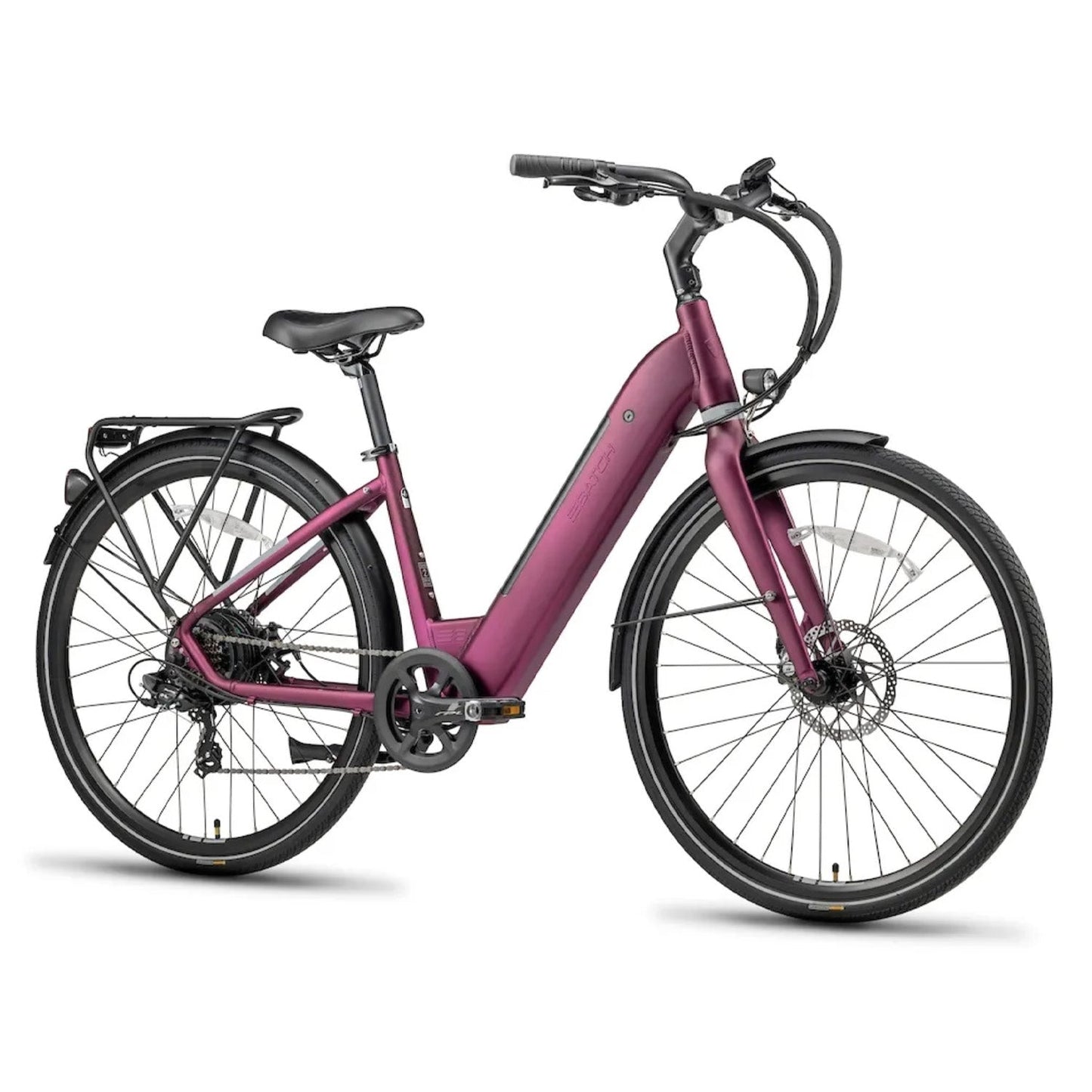 BATCH E Comfort E-Bike, 700 Tire, 7 Speed, Matte Orchid, M|L