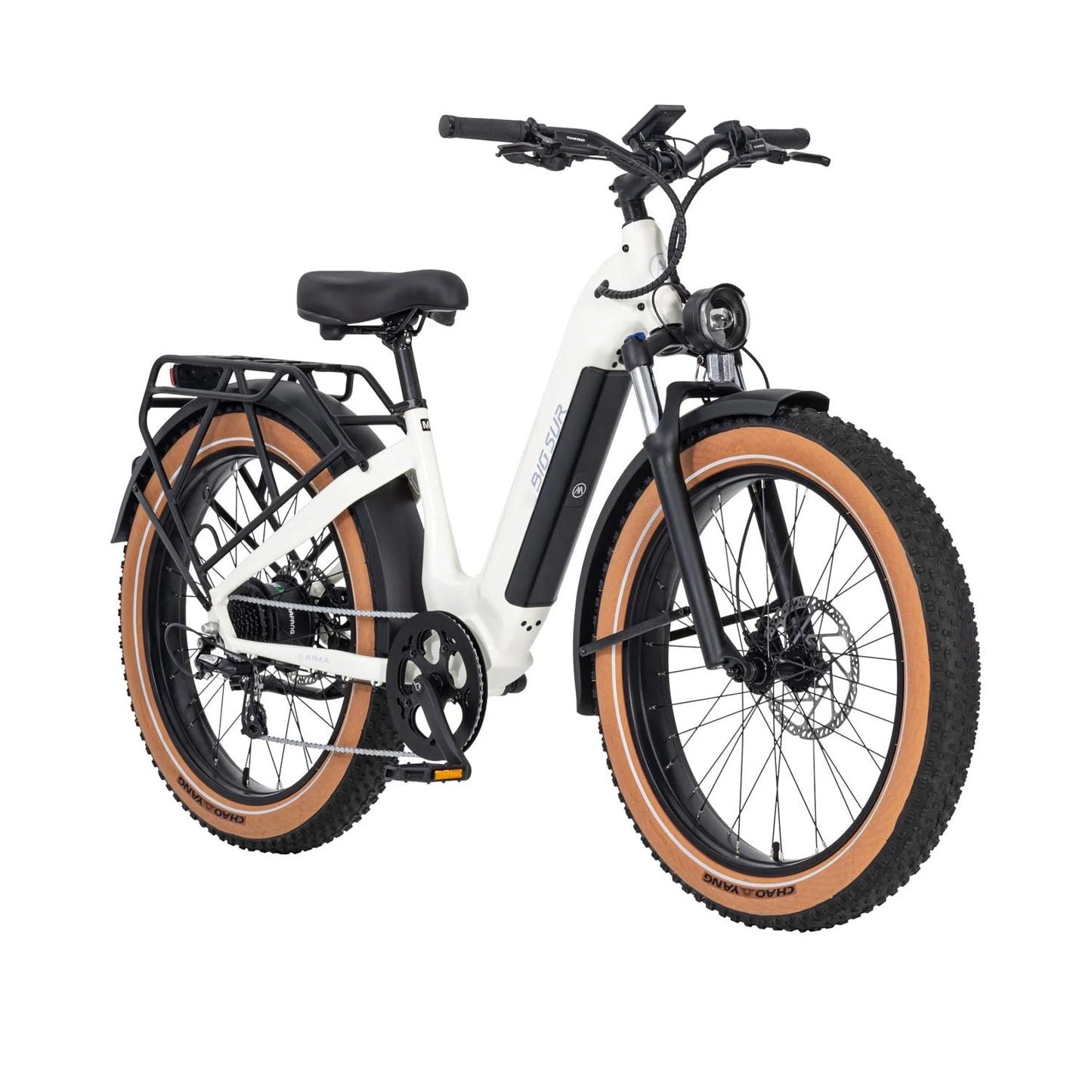 AIMA Big Sur 26" Fat Tire E-Bike, Ivory White, Medium
