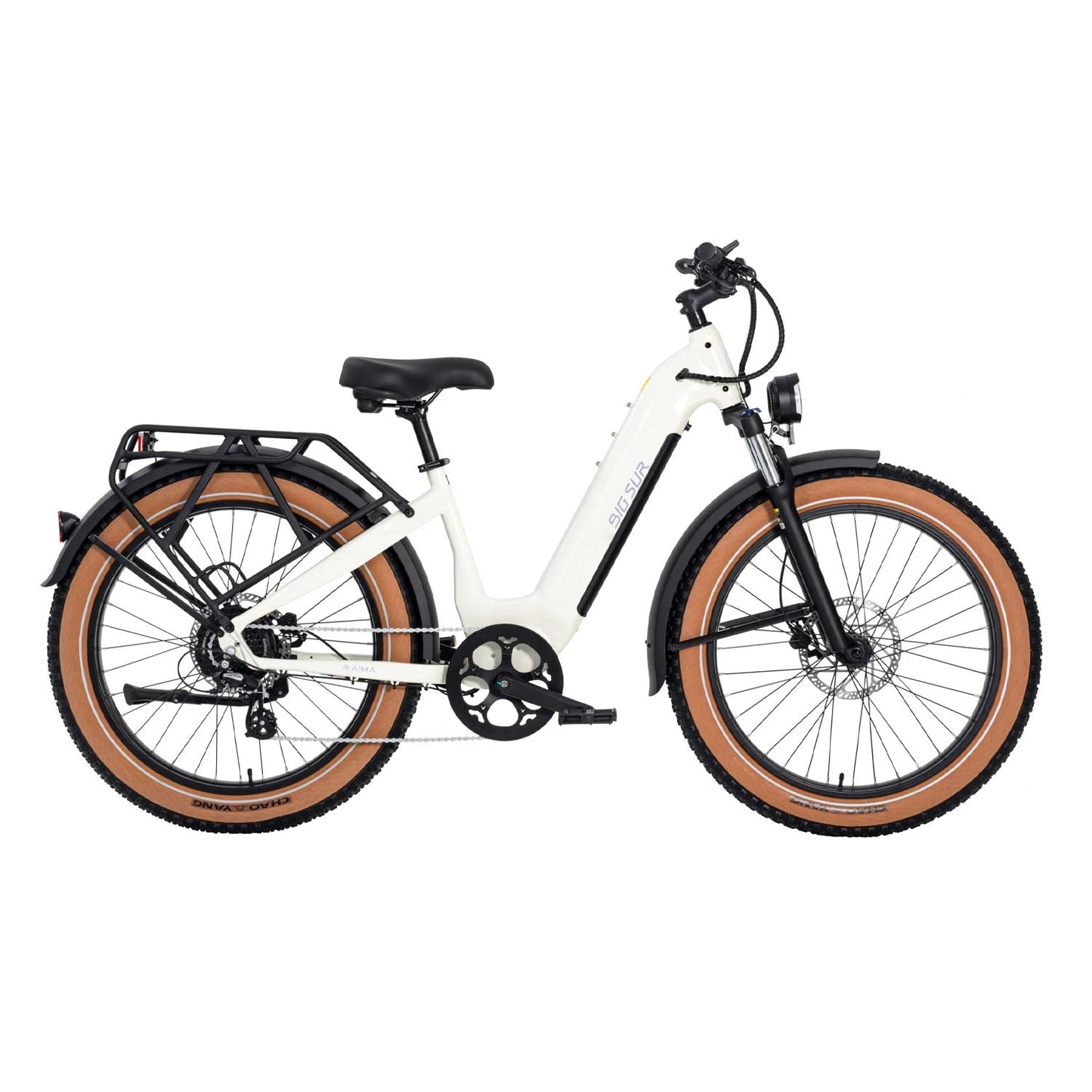 AIMA Big Sur 26" Fat Tire E-Bike, Ivory White, Medium