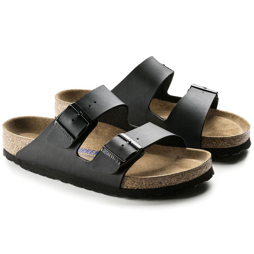 Birkenstock Women's Arizona Soft Footbed Birko-Flor in Black