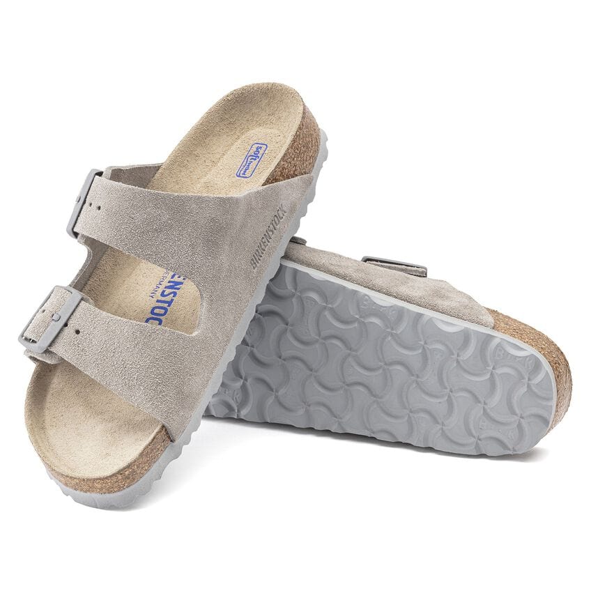 Birkenstock Women's Arizona Soft Footbed Suede in Stone Coin