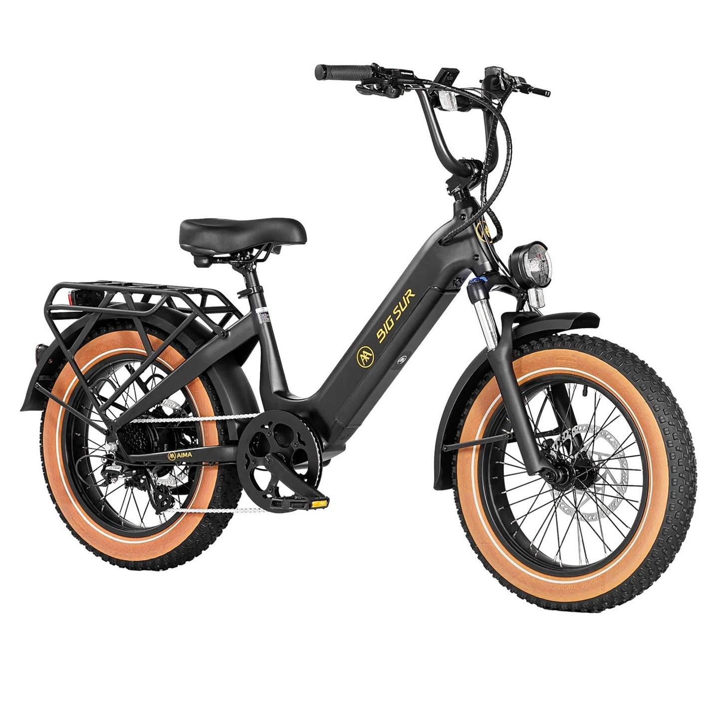 AIMA Big Sur Sport 20" Wheel Step Thru E-Bike, Matte Black