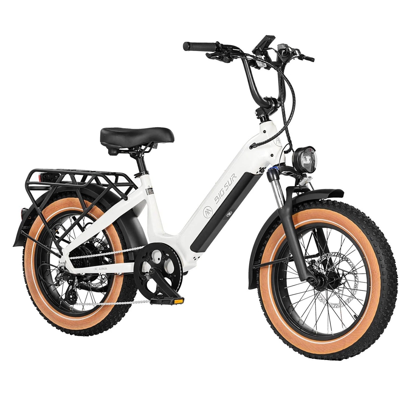 AIMA Big Sur Sport 20" Wheel Step Thru E-Bike, Ivory White