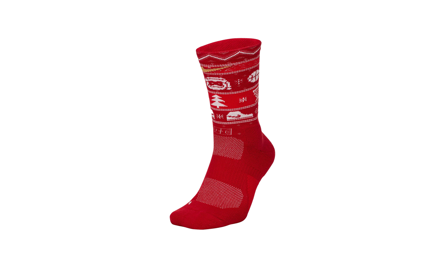 ELITE CHRISTMAS CREW SOCKS GYM "Red/White/Club Gold"