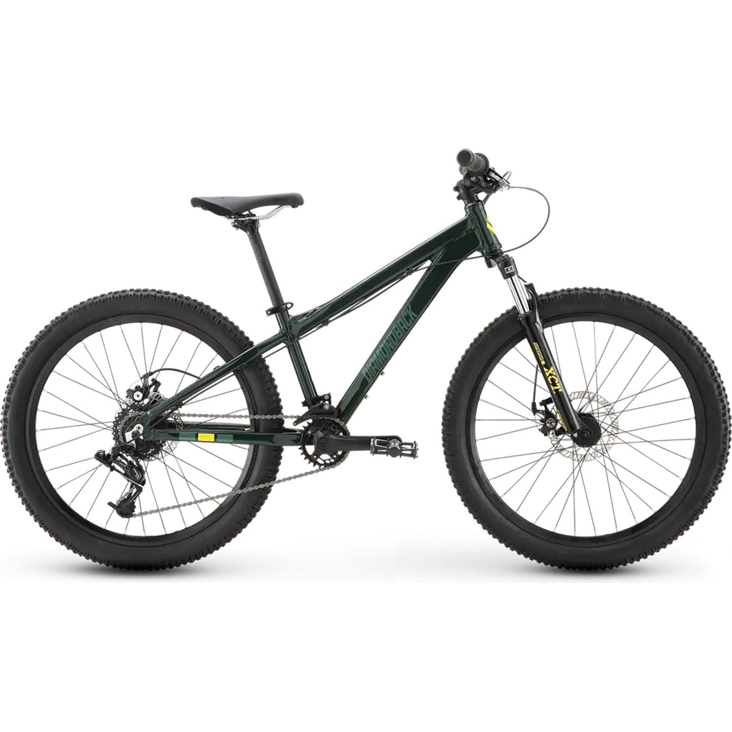 Diamondback Line 24" Youth Mountain Bike, Dark Green, Sram 8 Speed