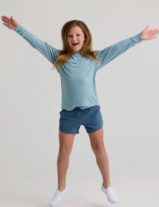 Free Fly Youth Bamboo Shade Long Sleeve in Ocean Mist