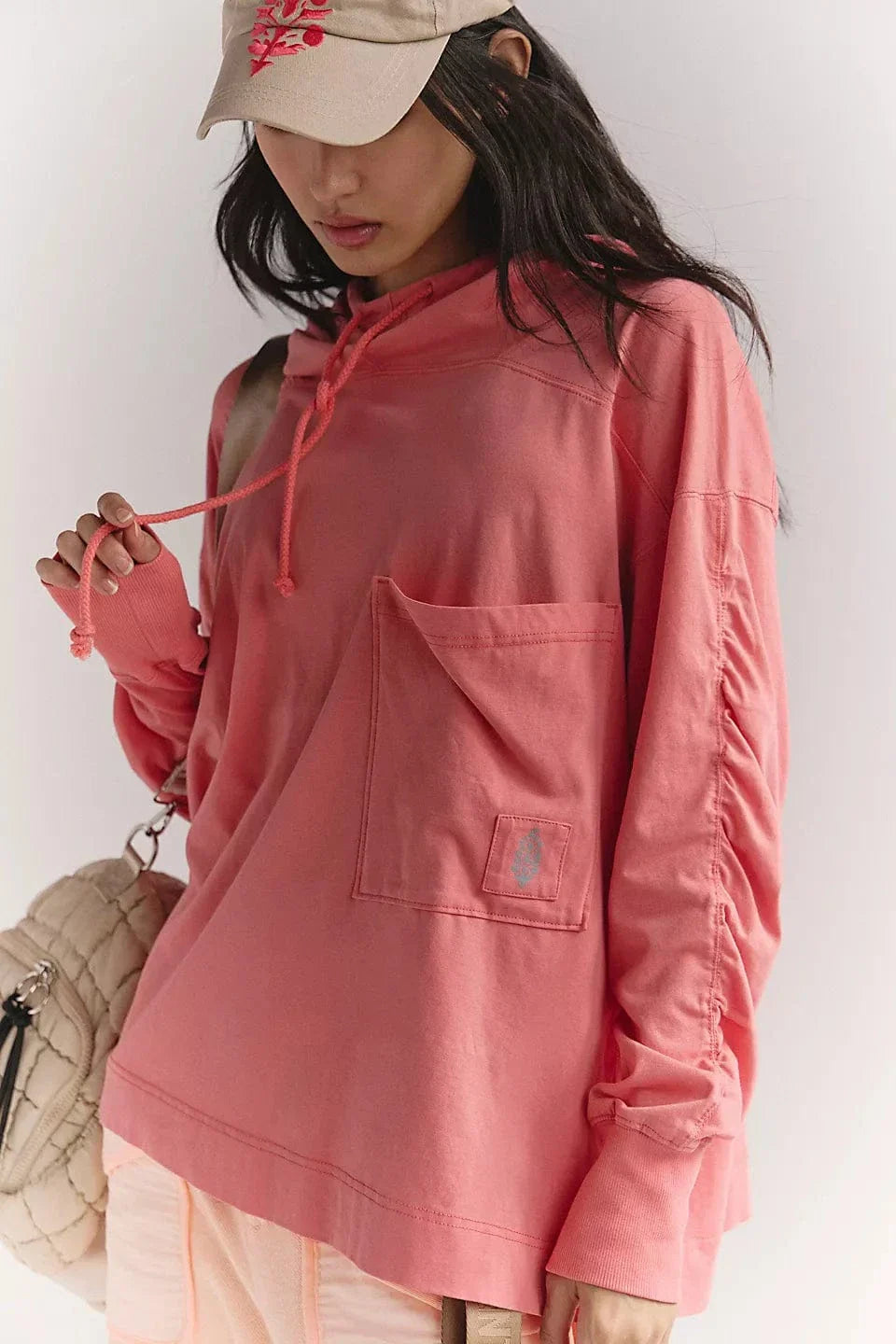 Free People Movement Women's Hot Shot Hooded Layer in Hibiscus