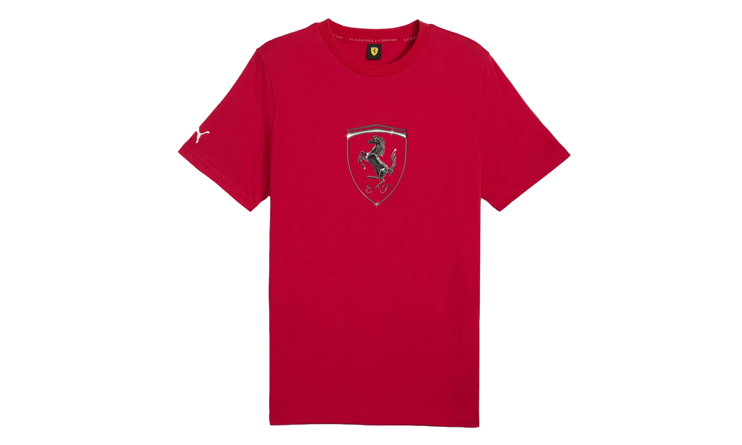 FERRARI RACE TONAL BIG SHIELD TEE "Red"