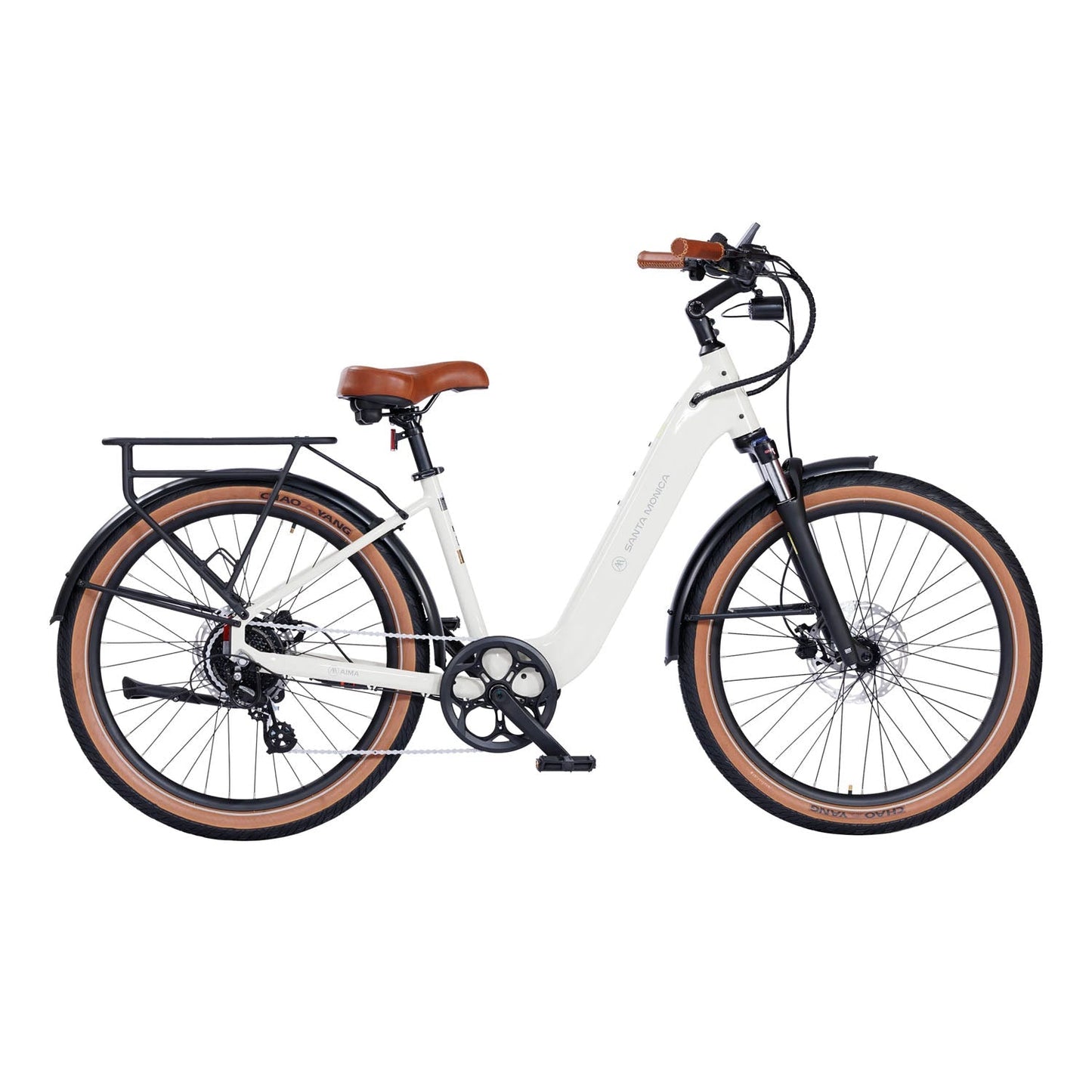 AIMA Santa Monica E-Bike, White, Black