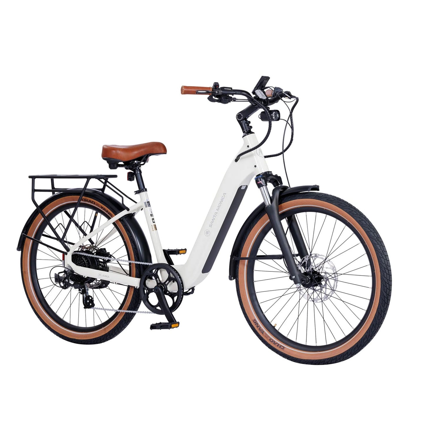 AIMA Santa Monica E-Bike, White, Black