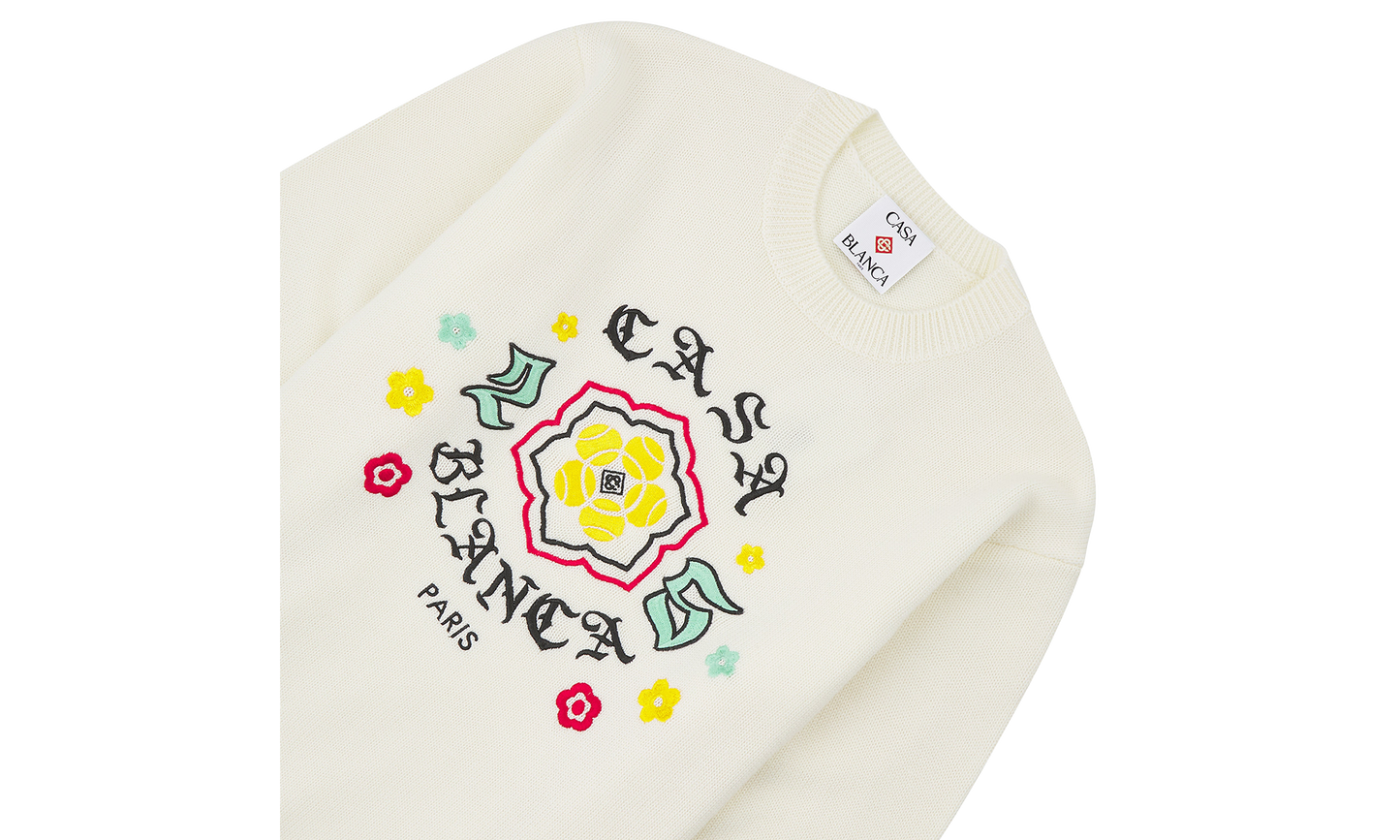 Emblem Merino Knit Sweater "White"