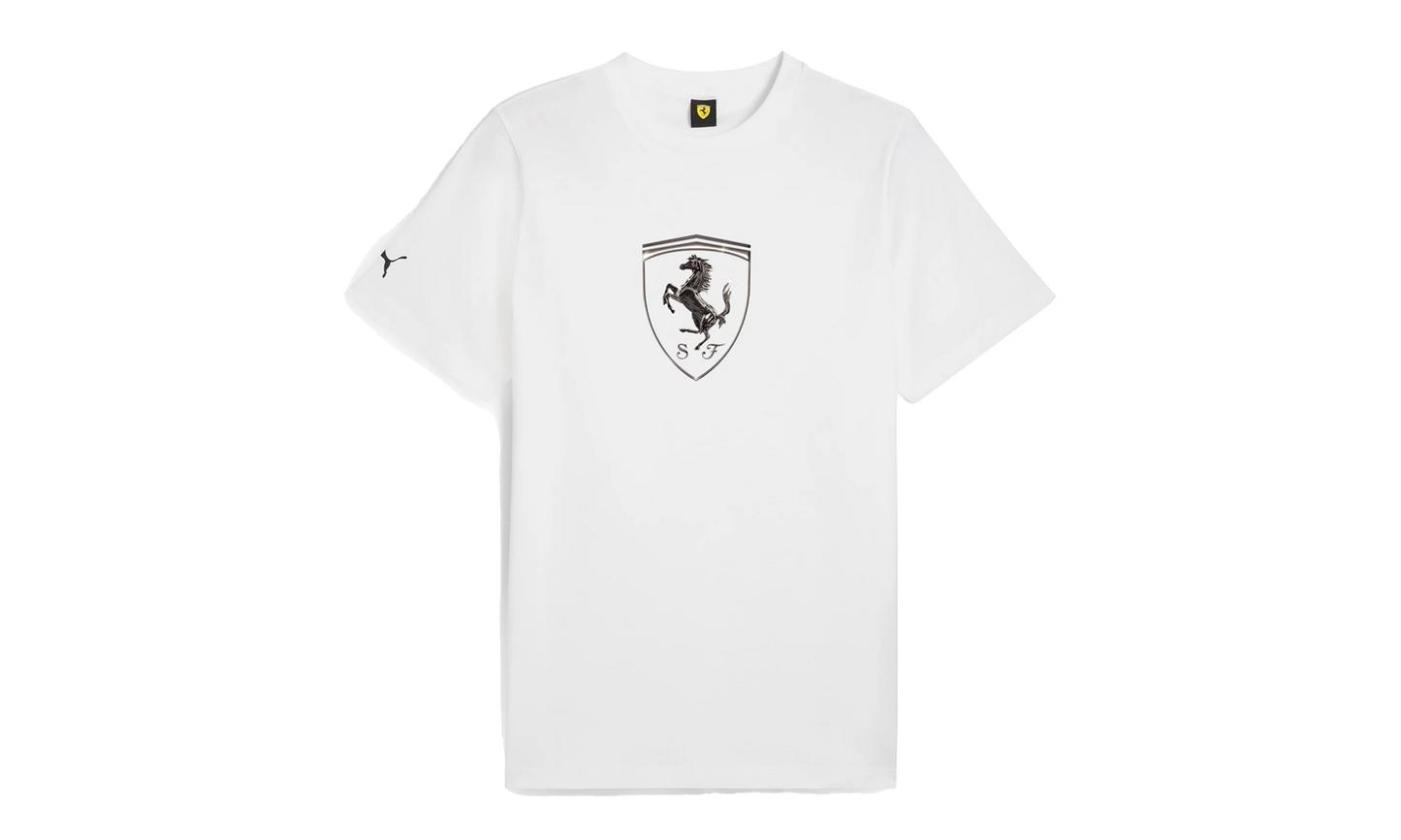 FERRARI RACE TONAL BIG SHIELD TEE "White"