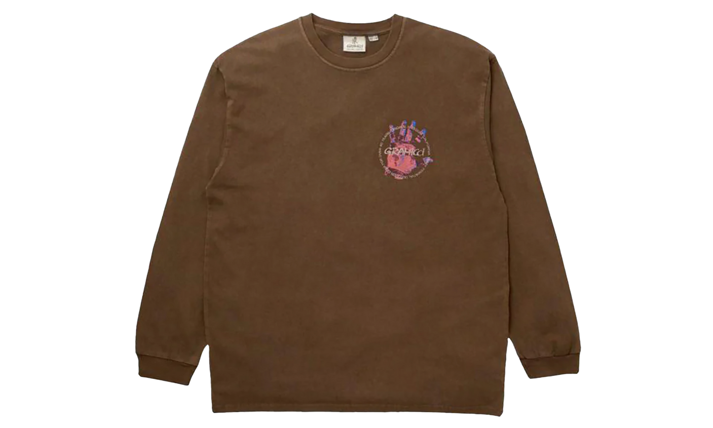 Climbers Hand LS Tee "Brown"