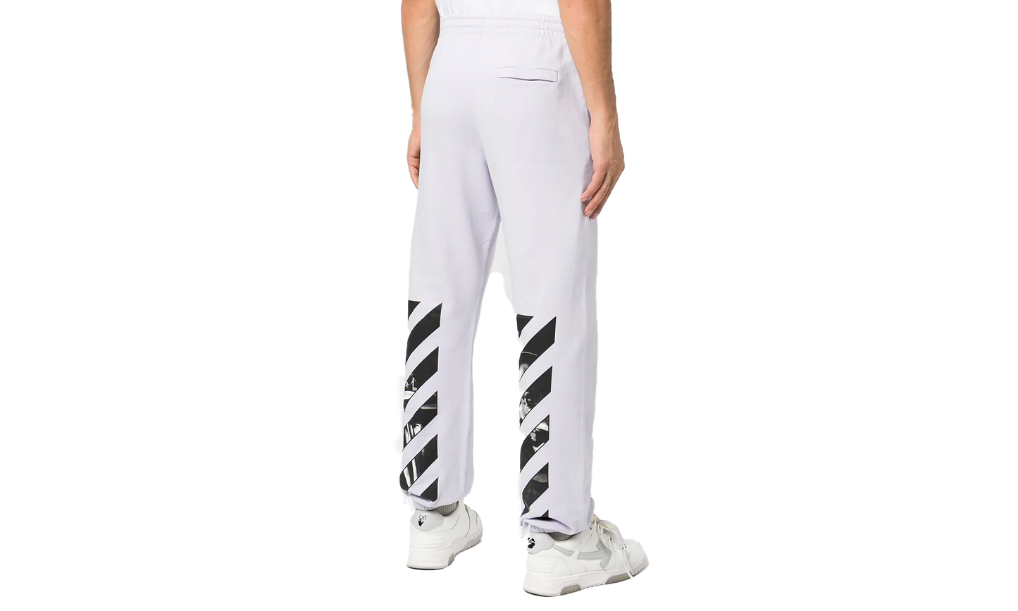 Caravag Diag Slim Sweatpant "White"
