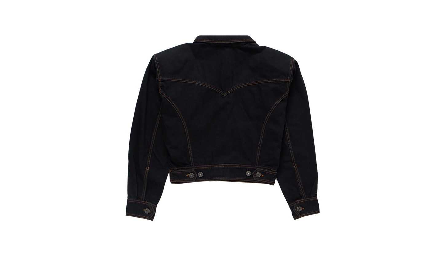Cropped Denim Jacket "Black"