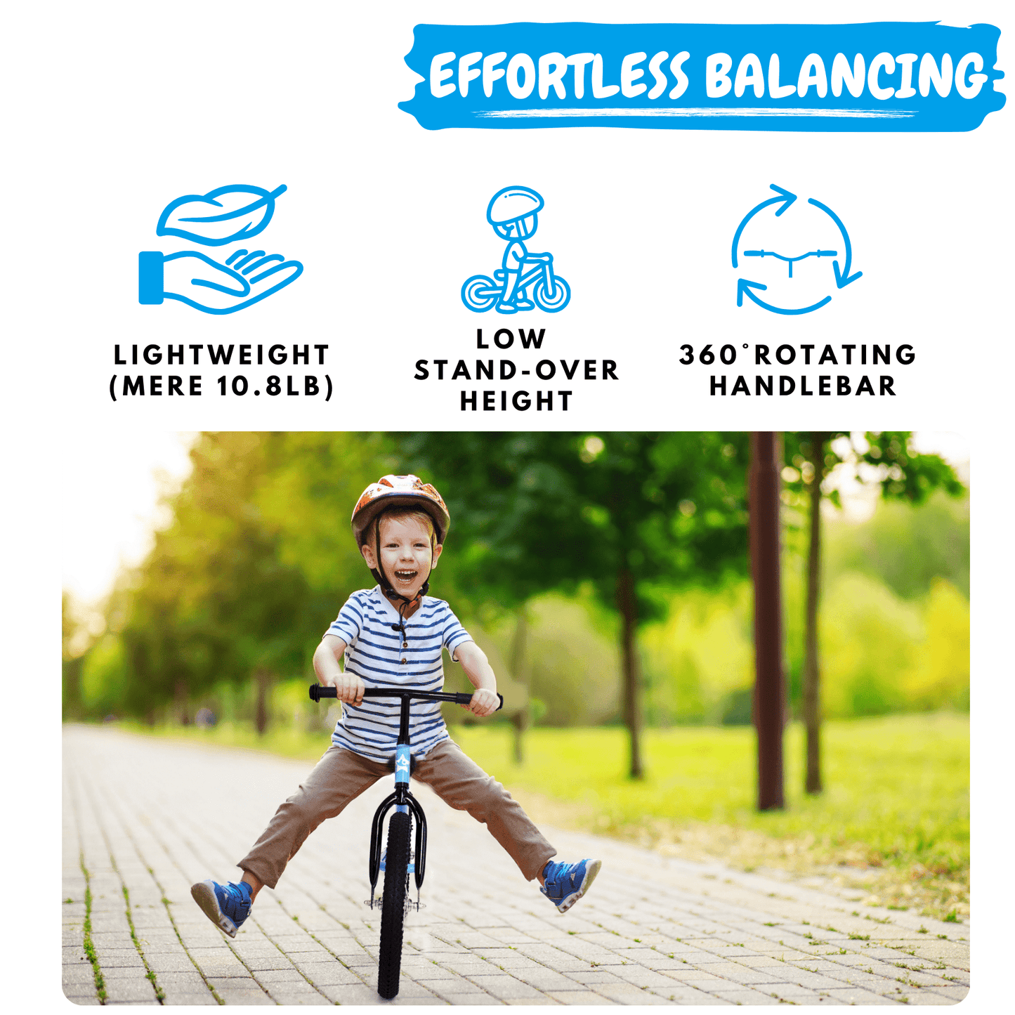 16 Inch Balance Bike for Kids Ages 5-8, Air Tires | BS-KB02