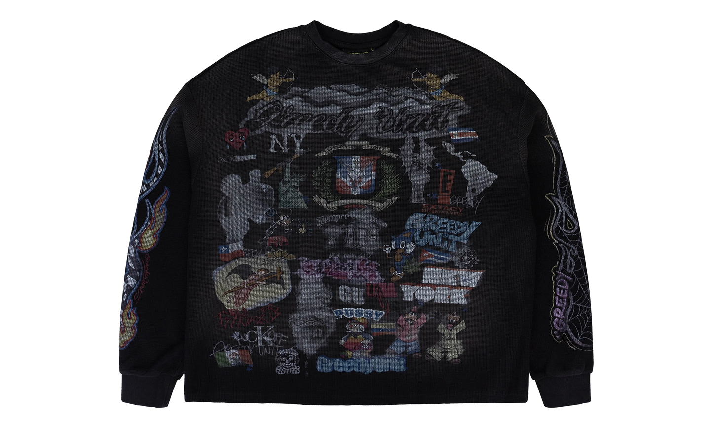 ALL OVER PRINT THERMAL T-SHIRT "BLACK"