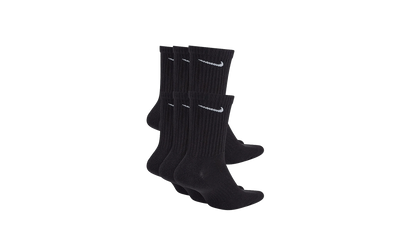 EVERYDAY CUSHIONED ADULT 6 PAIR CREW SOCKS "Black"