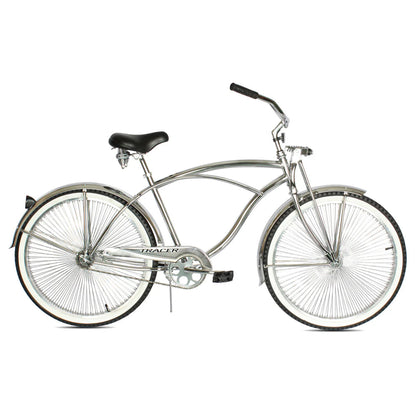 Chrome Tracer Cheetah Vintage Stretch Cruiser Bike with Classic Springer Fork