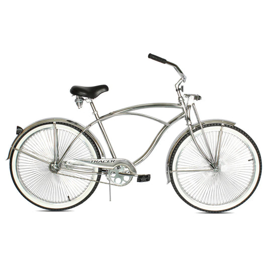 Chrome Tracer Cheetah Vintage Stretch Cruiser Bike with Classic Springer Fork