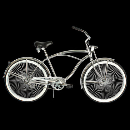 Chrome Tracer Cheetah Vintage Stretch Cruiser Bike with Classic Springer Fork