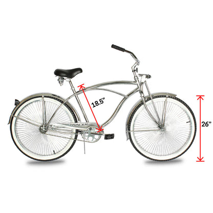 Chrome Tracer Cheetah Vintage Stretch Cruiser Bike with Classic Springer Fork