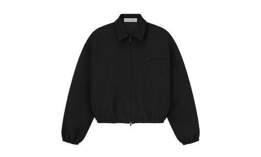 Bonded Canvas Full Zip Jacket "Jet Black"