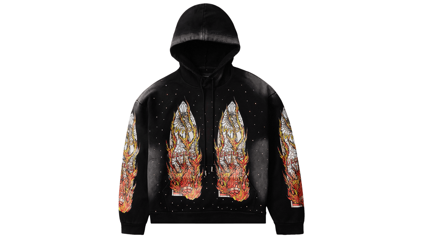 Flames Glass Hoodie "Coal"