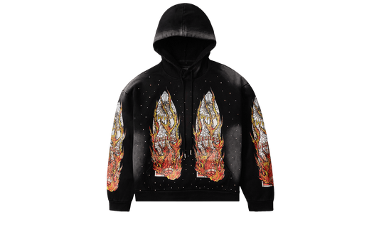 Flames Glass Hoodie "Coal"