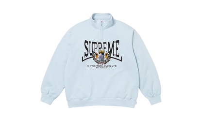 Crest Appliqué Half Zip Pullover "FW 25 - Light Blue"