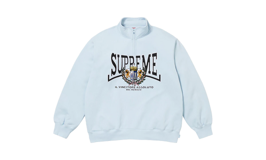 Crest Appliqué Half Zip Pullover "FW 25 - Light Blue"