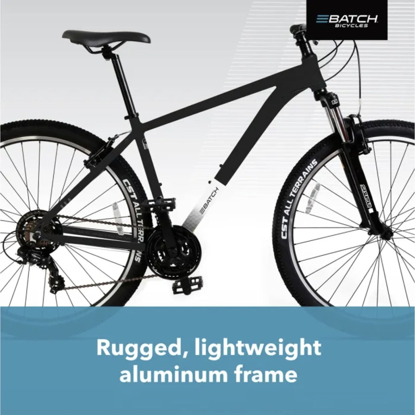 BATCH Mountain Bike, 3 by 7 Speed, Matte Black | Large 29"