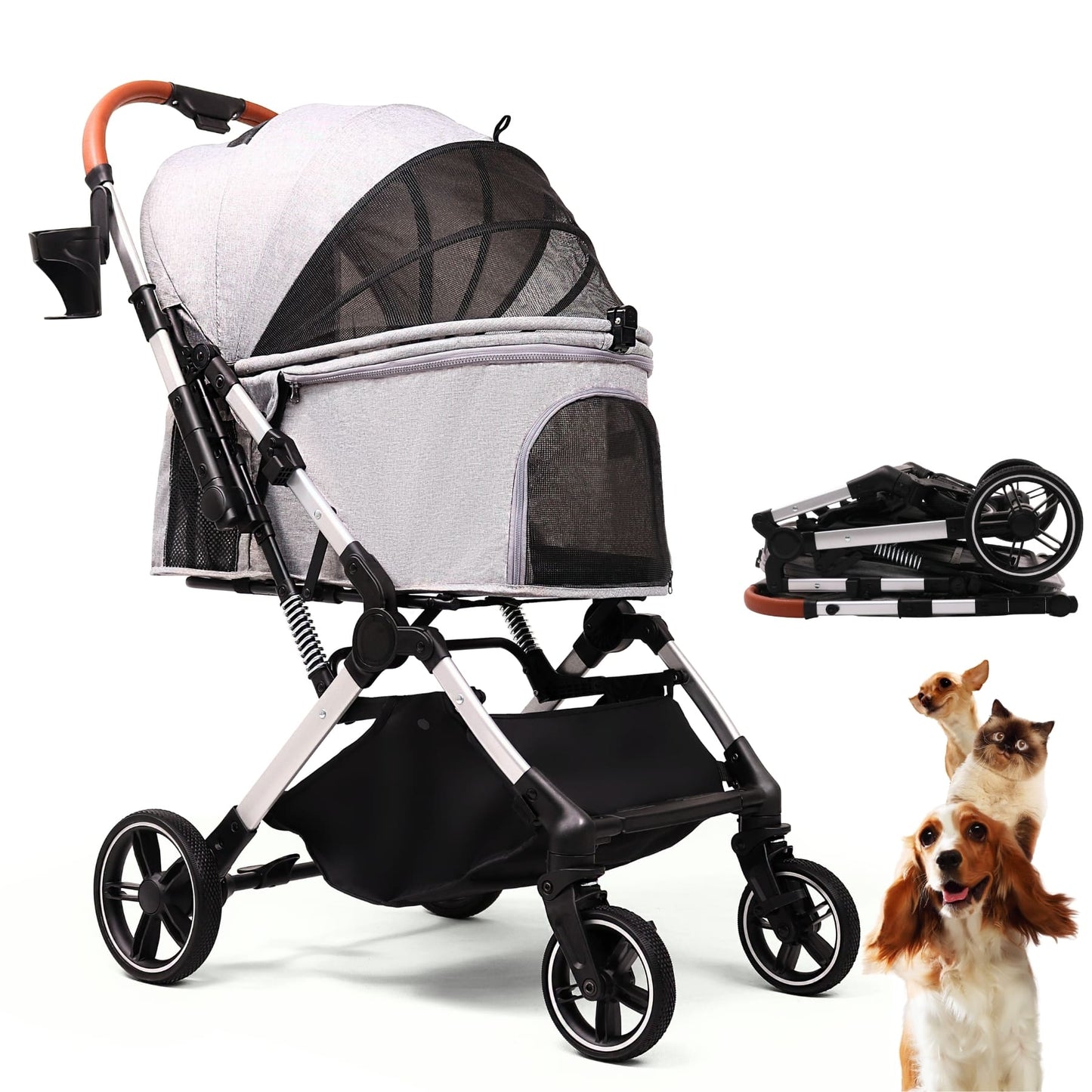 Foldable Pet Stroller for Small Dogs Cats Up to 45lbs |  BB-C330H
