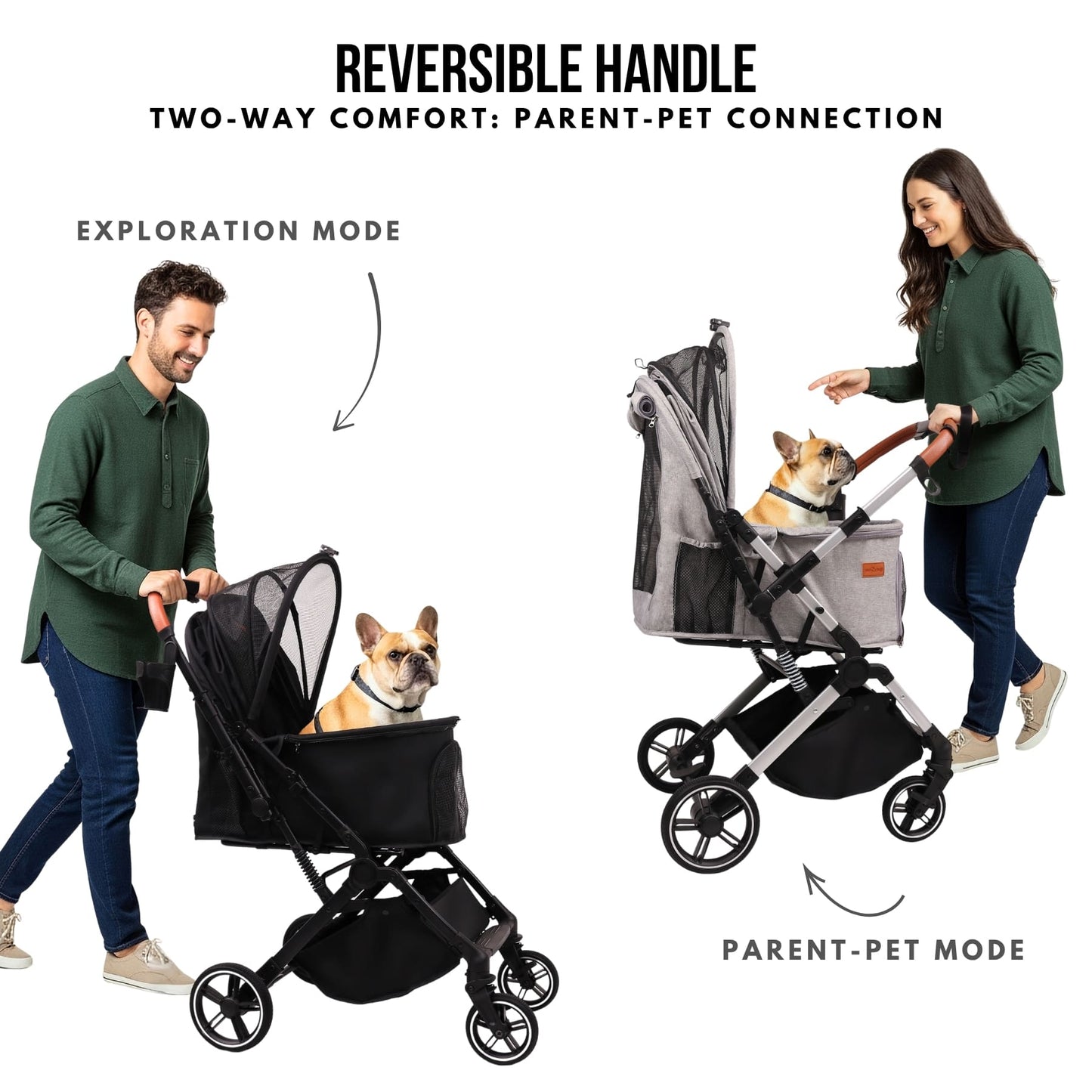 Foldable Pet Stroller for Small Dogs Cats Up to 45lbs |  BB-C330H