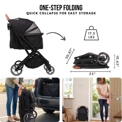 Foldable Pet Stroller for Small Dogs Cats Up to 45lbs |  BB-C330H