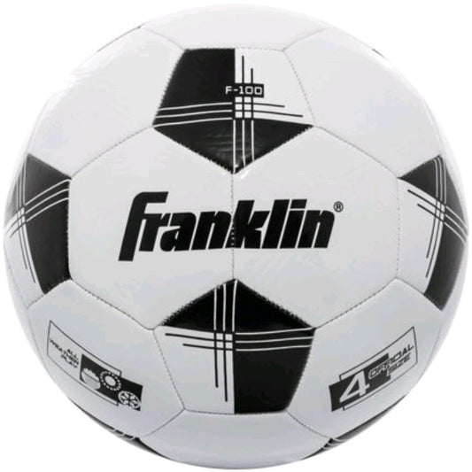 Franklin Sports Competition 100 Soccer Ball, Size 4 Black and White