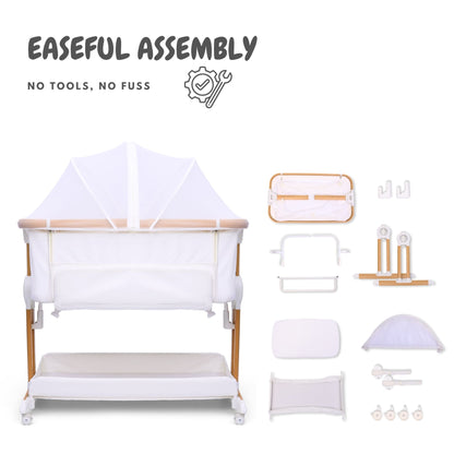 Bicystar Baby Bassinet Bedside Sleeper 2 in 1, All Mesh for Newborn to 6 Months Infant