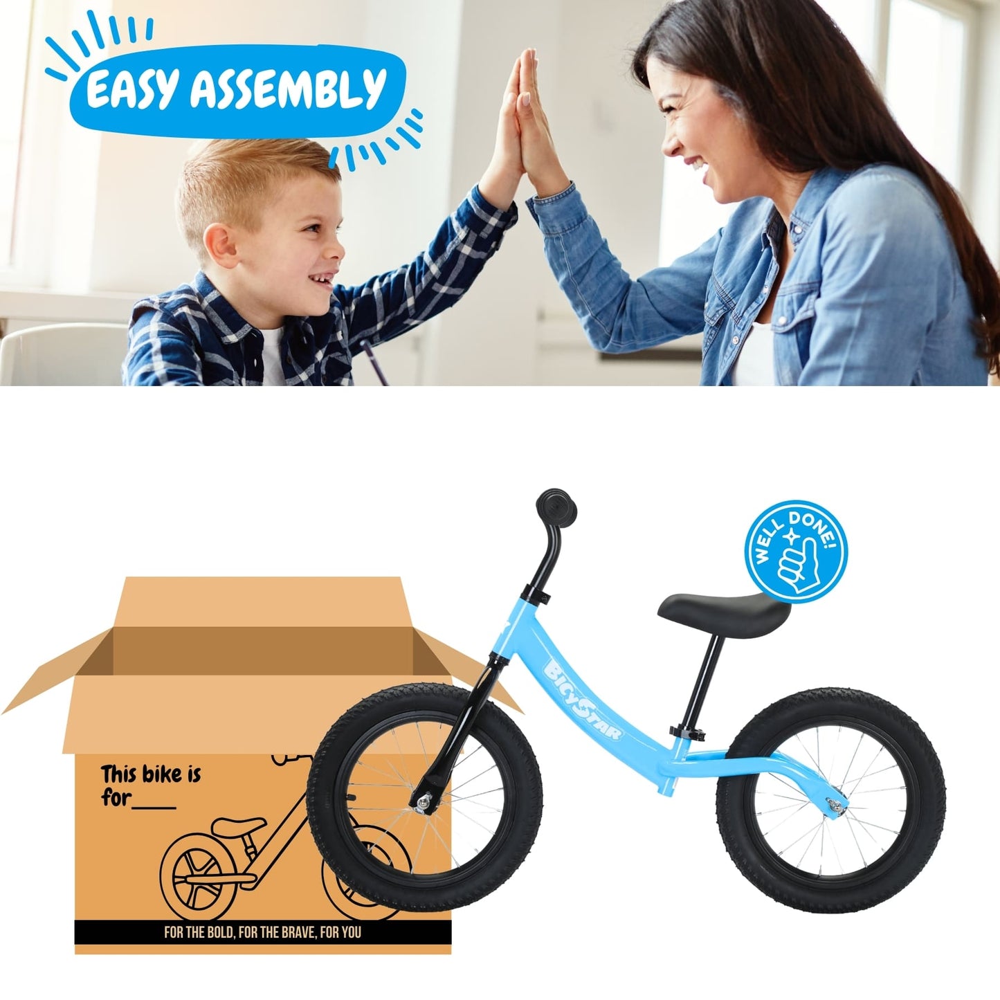 14 Inch Balance Bike for Kids 3-6 Years, Air Rubber Tires | KB-BL04