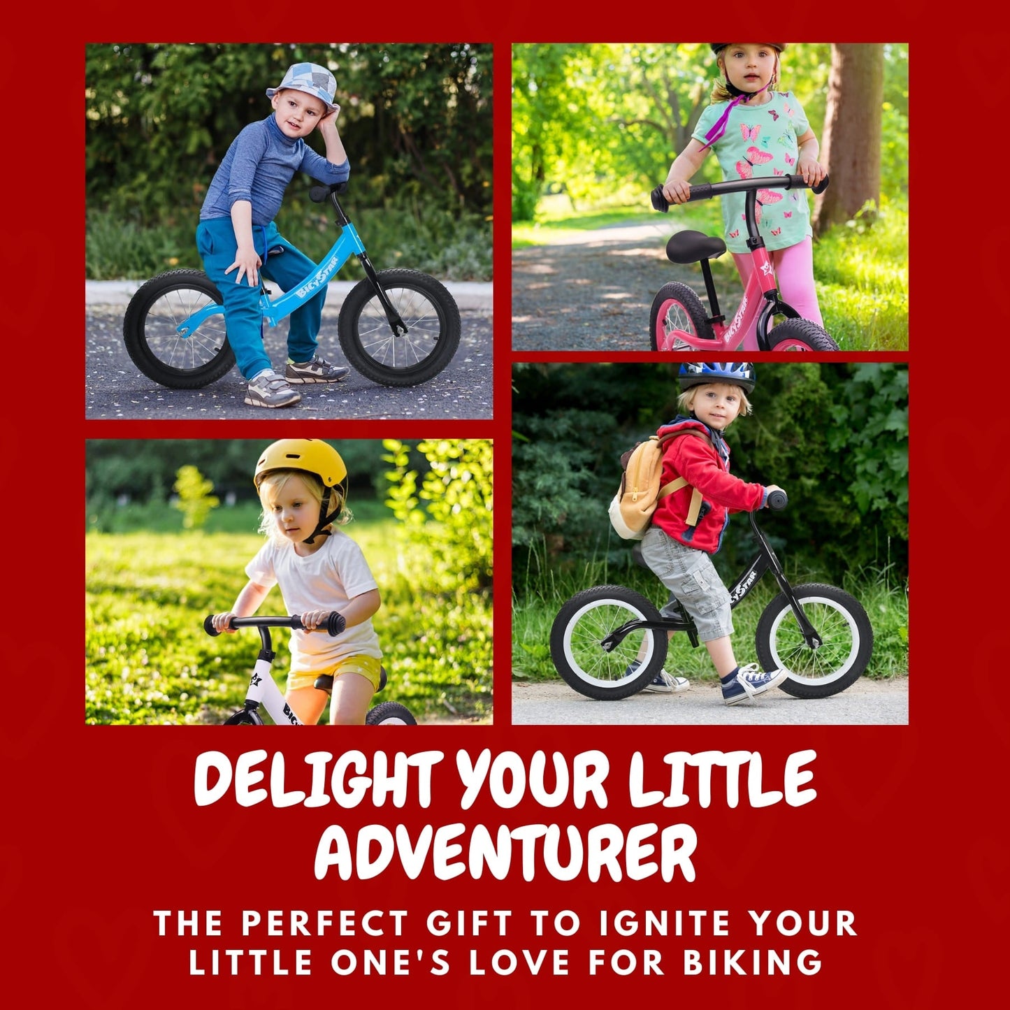 14 Inch Balance Bike for Kids 3-6 Years, Air Rubber Tires | KB-BL04