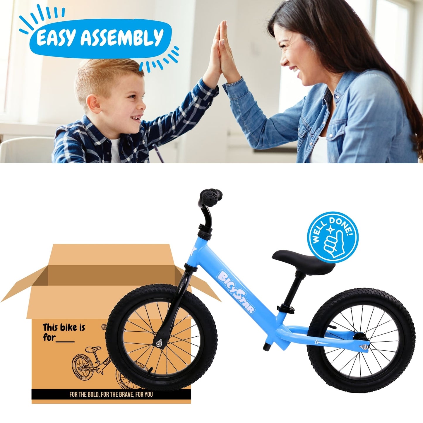 14 Inch Balance Bike for Kids 3-6 Years, Air Rubber Tires | KB-BL05