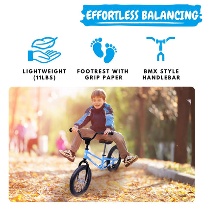 16 Inch Kids Balance Bike for 5-8 Year Old Big Kids, Air Tires | KB-BMX01