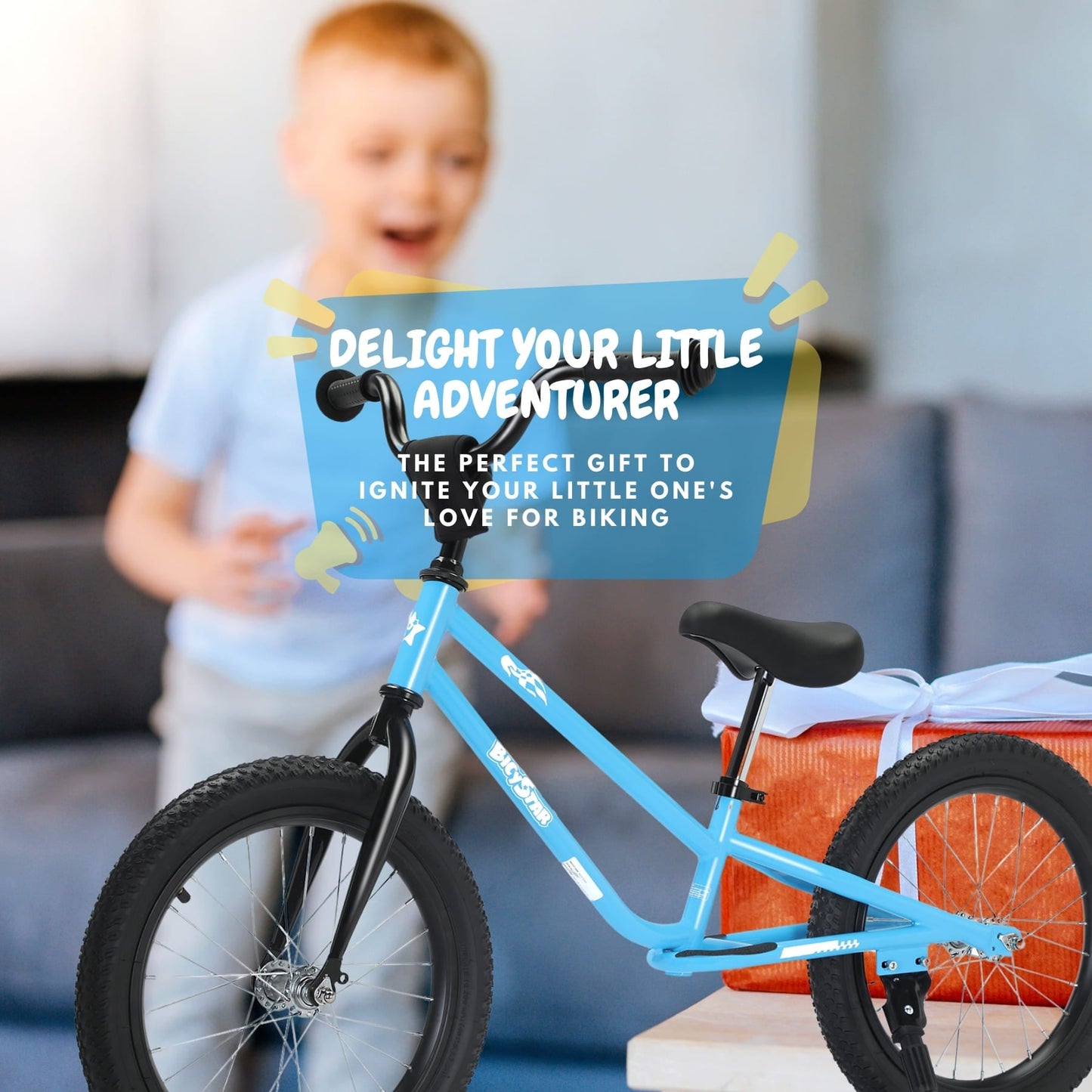 16 Inch Kids Balance Bike for 5-8 Year Old Big Kids, Air Tires | KB-BMX01