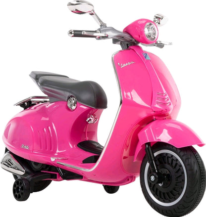 6V Vespa Ride-On Electric Scooter for Kids, Pink