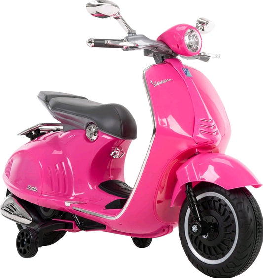 6V Vespa Ride-On Electric Scooter for Kids, Pink